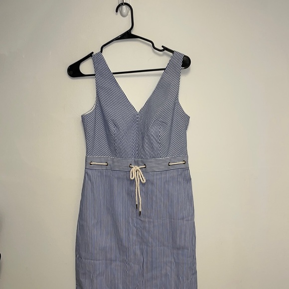 J. Crew Dresses & Skirts - J. Crew Blue and White Striped Rope Tie Dress